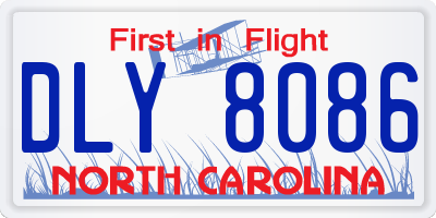 NC license plate DLY8086