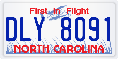 NC license plate DLY8091
