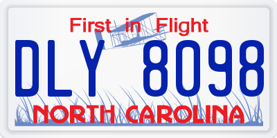 NC license plate DLY8098