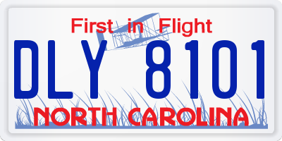 NC license plate DLY8101