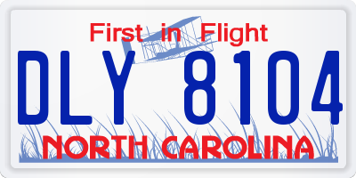 NC license plate DLY8104