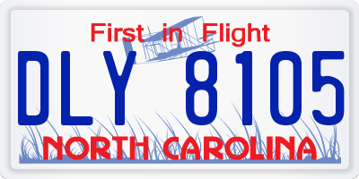 NC license plate DLY8105