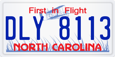 NC license plate DLY8113
