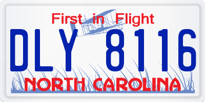 NC license plate DLY8116