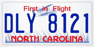 NC license plate DLY8121
