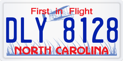 NC license plate DLY8128