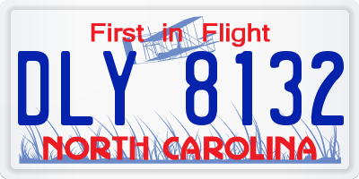 NC license plate DLY8132