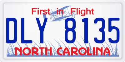 NC license plate DLY8135