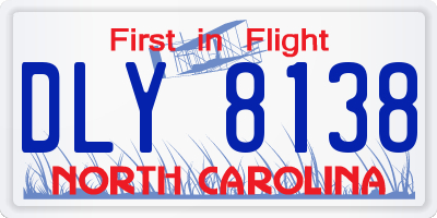 NC license plate DLY8138