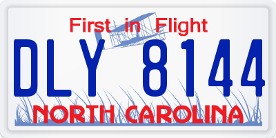 NC license plate DLY8144