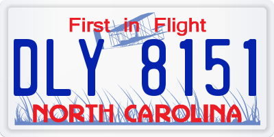 NC license plate DLY8151
