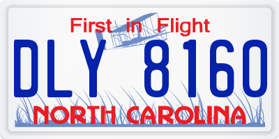 NC license plate DLY8160