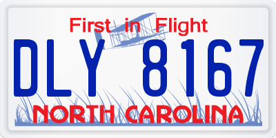 NC license plate DLY8167