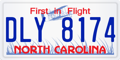 NC license plate DLY8174