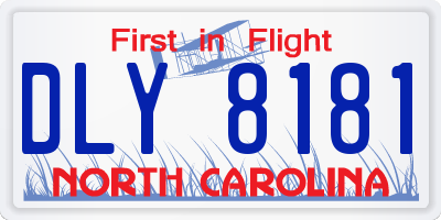 NC license plate DLY8181