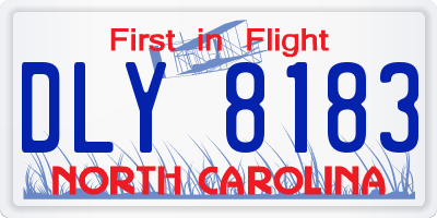 NC license plate DLY8183