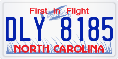 NC license plate DLY8185