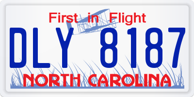 NC license plate DLY8187