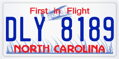 NC license plate DLY8189