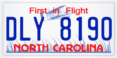 NC license plate DLY8190