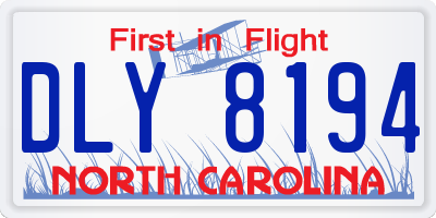 NC license plate DLY8194
