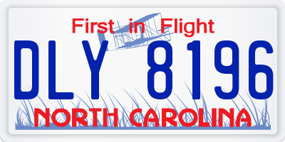 NC license plate DLY8196