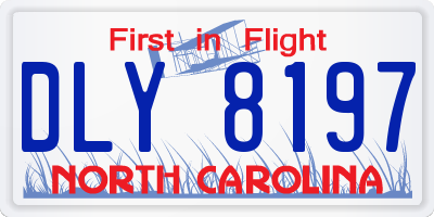 NC license plate DLY8197