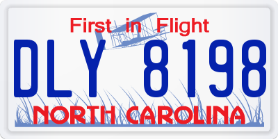 NC license plate DLY8198
