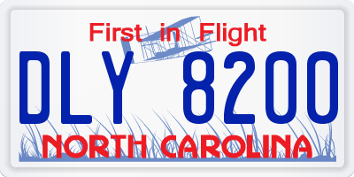 NC license plate DLY8200