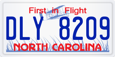 NC license plate DLY8209