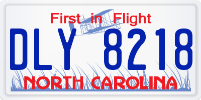 NC license plate DLY8218