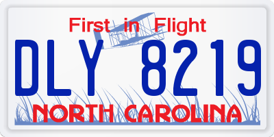 NC license plate DLY8219