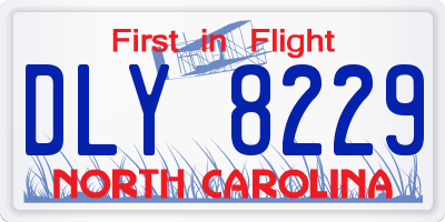 NC license plate DLY8229