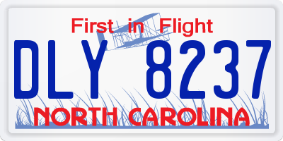 NC license plate DLY8237