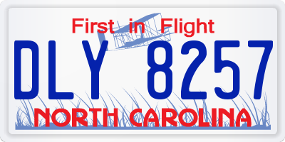 NC license plate DLY8257