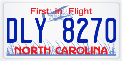 NC license plate DLY8270