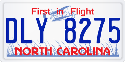 NC license plate DLY8275