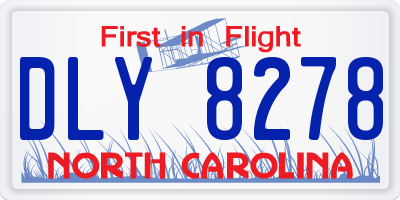 NC license plate DLY8278