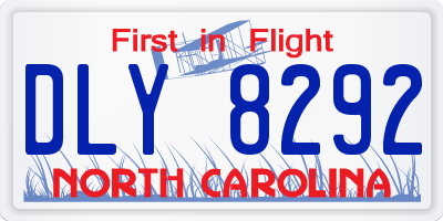 NC license plate DLY8292
