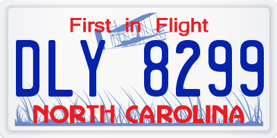 NC license plate DLY8299