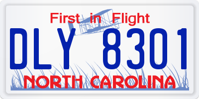 NC license plate DLY8301