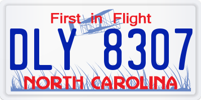 NC license plate DLY8307
