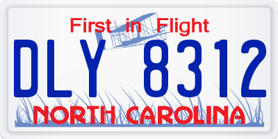 NC license plate DLY8312
