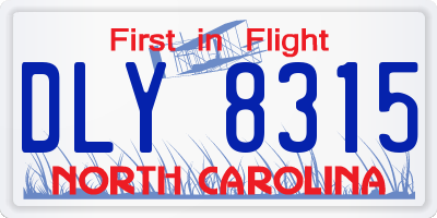 NC license plate DLY8315