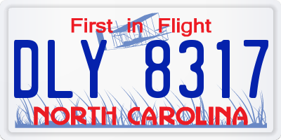NC license plate DLY8317