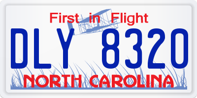 NC license plate DLY8320