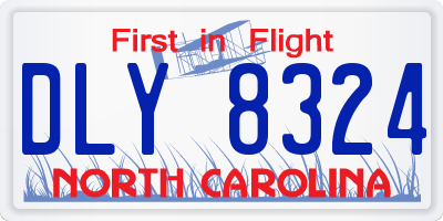 NC license plate DLY8324