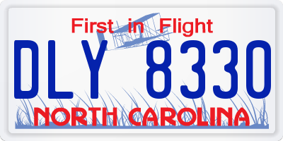 NC license plate DLY8330