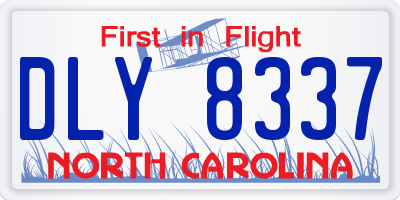 NC license plate DLY8337