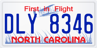 NC license plate DLY8346
